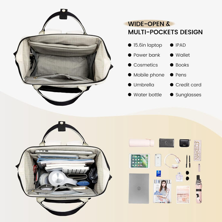 LOVEVOOK Backpack Women Handtasche 2 in 1 Wasserdichter Notebook Handgepäck Reiserucksack mit 15,6 Z