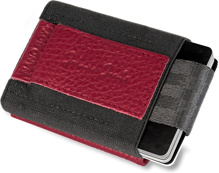 Jaimie Jacobs Minimalist Wallet Nano Boy Pocket Mini Geldbörse aus Textil mit Zugband schmaler Karte
