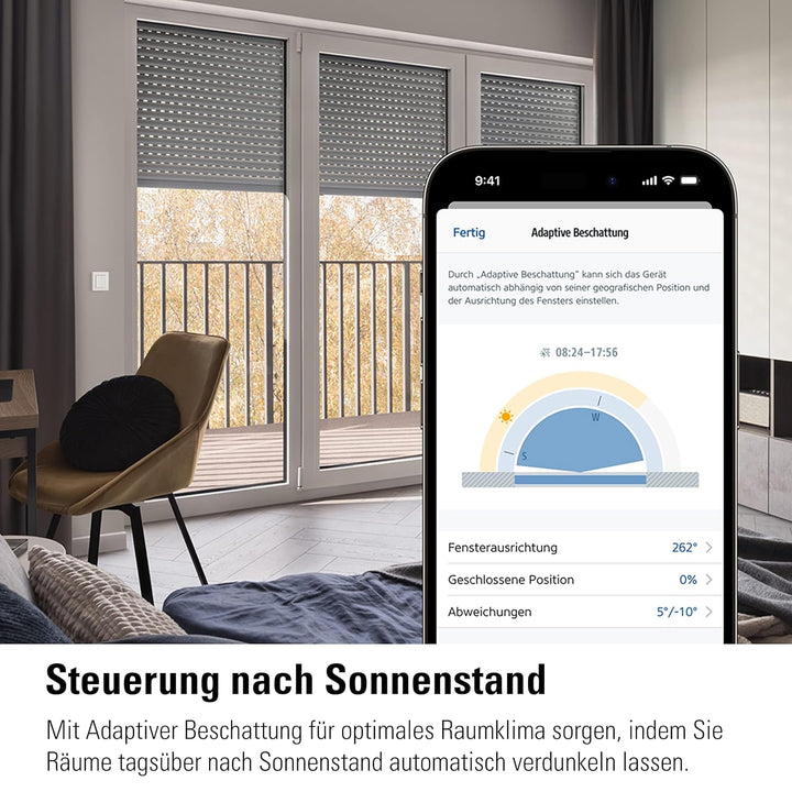Eve Shutter Switch – Smarte Rollladensteuerung mit integrierten Zeitplänen, Adaptive Beschattung, Si