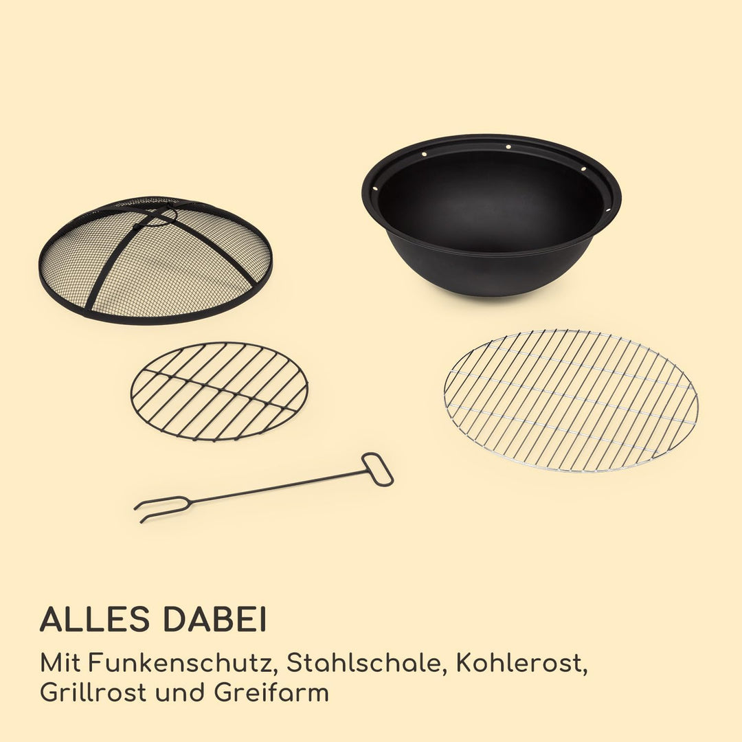 Blumfeldt Feuerschale, Tragbare Feuerstelle Outdoor, Feuerschalen für den Garten, Terrasse & Camping