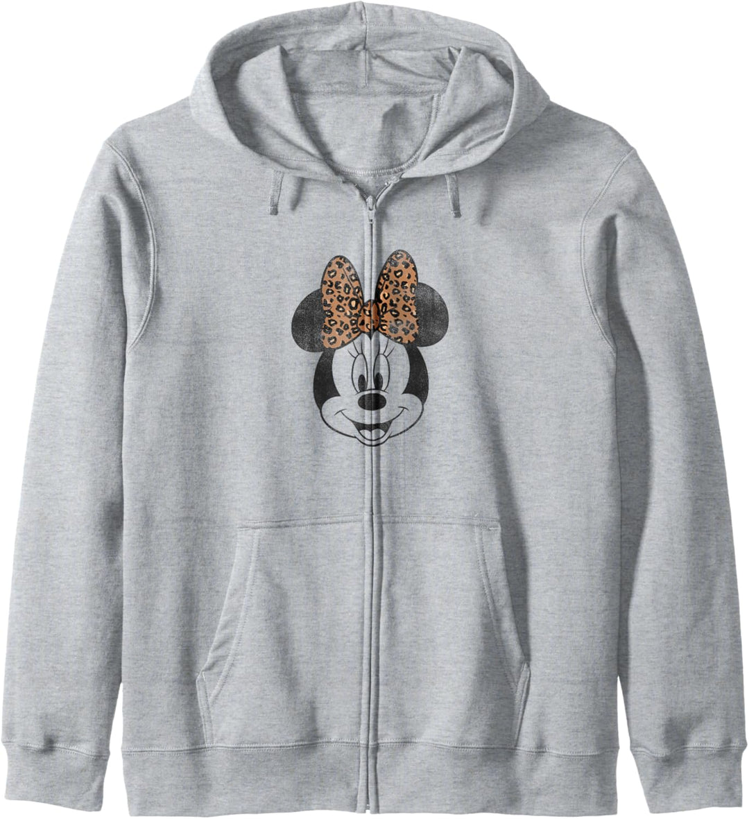 Disney Minnie Mouse Distressed Vintage Cheetah Print Bow Kapuzenjacke
