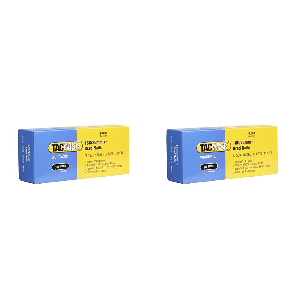 Tacwise 0396 Stauchkopfnägel Brad Typ 18G / 25 mm, verzinkt, 5.000 Stück (Packung mit 2)