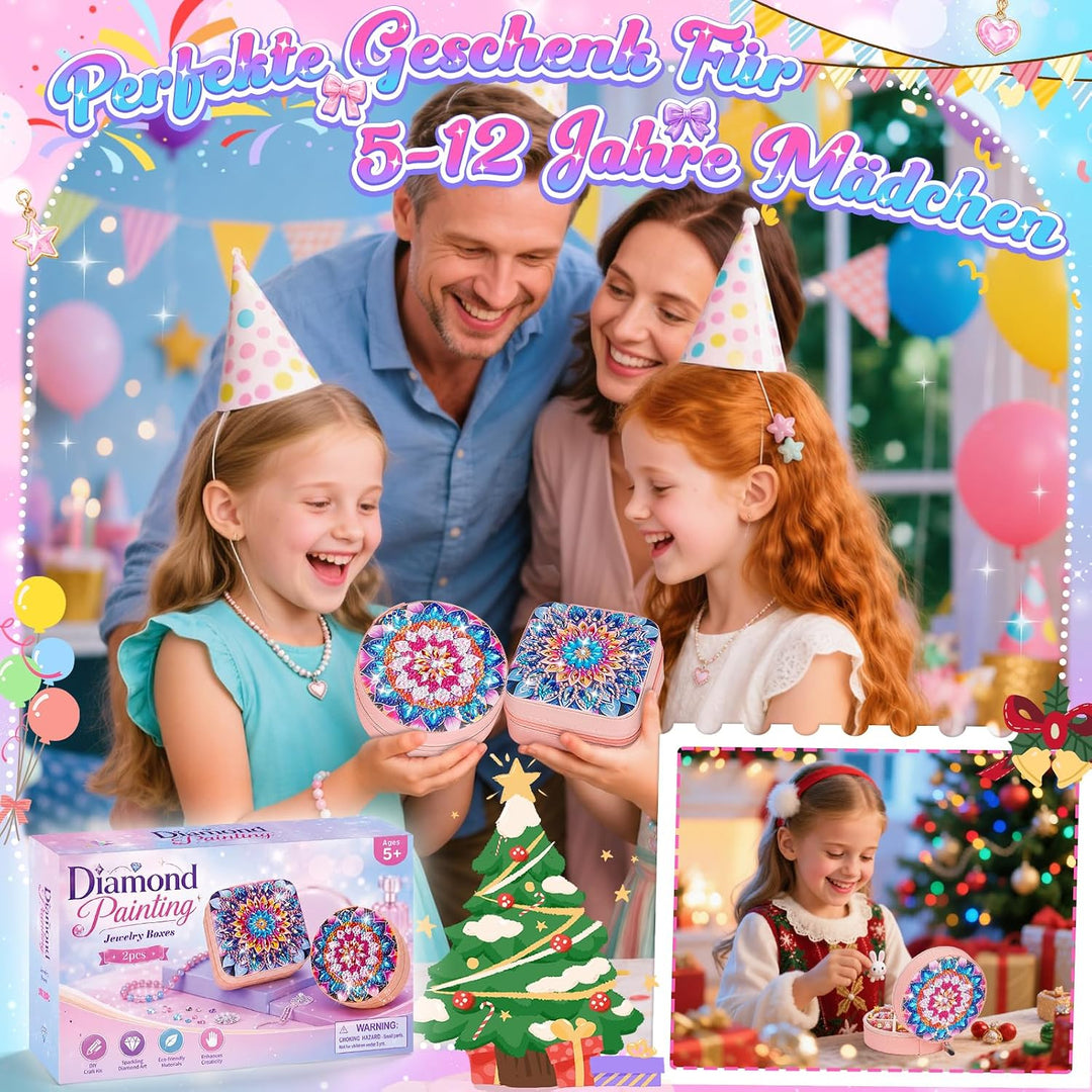 Diamond Painting Kinder Schmuckkästchen Mädchen Basteln Geschenk 8-12 Jahre | Bastelset Geschenk für