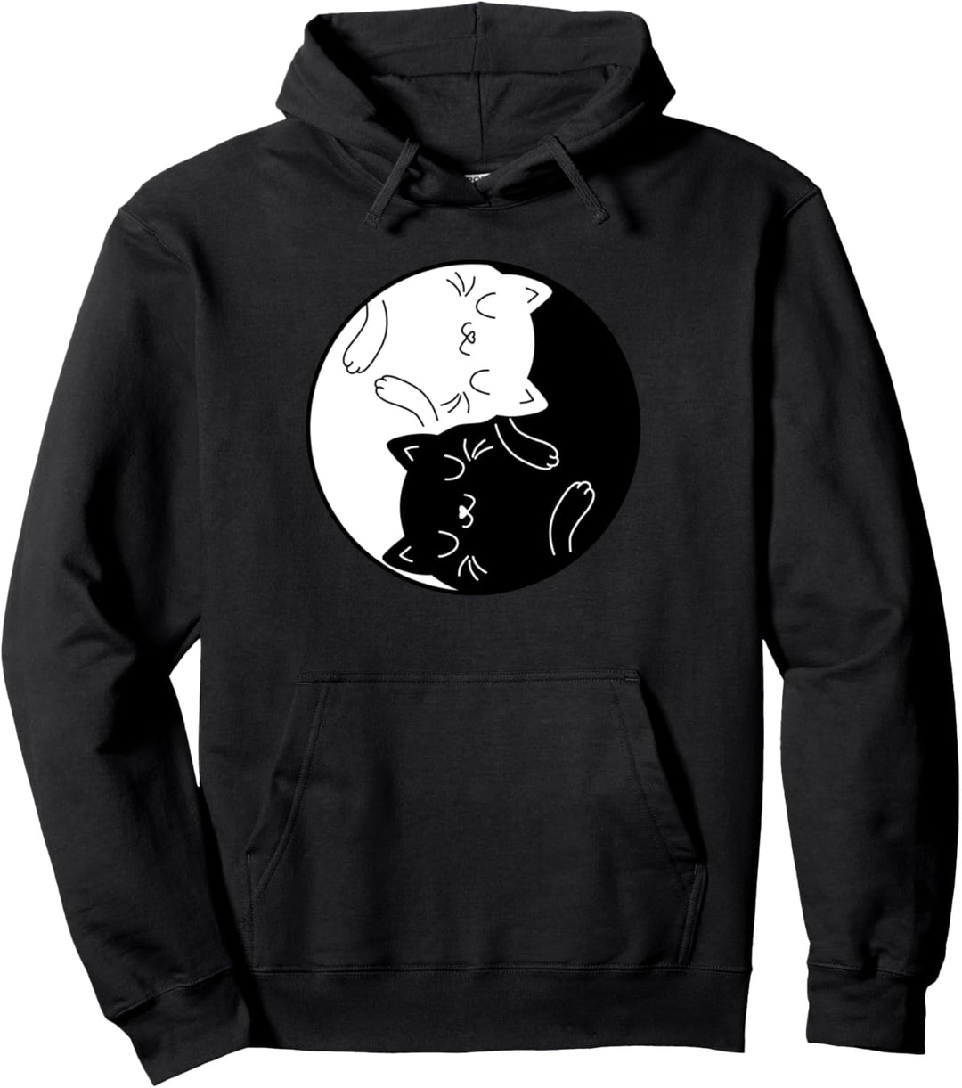 Yin Yang Lustige Katzen Yoga Cat Katzenbesitzer Katze Pullover Hoodie