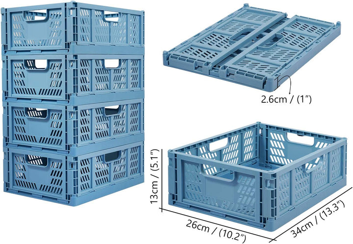 Faltbar Plastik Lagerkisten Regal Körbe,4er-Set Falten Aufbewahrungskorb Küche Schubladeneinsätze St