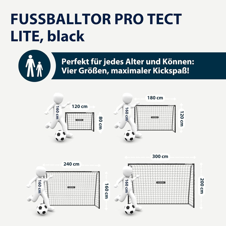 HUDORA Fussballtor Pro Tect Lite – Garten Fussballtor mit Pfosten-Polsterung für den Outdoor Einsatz