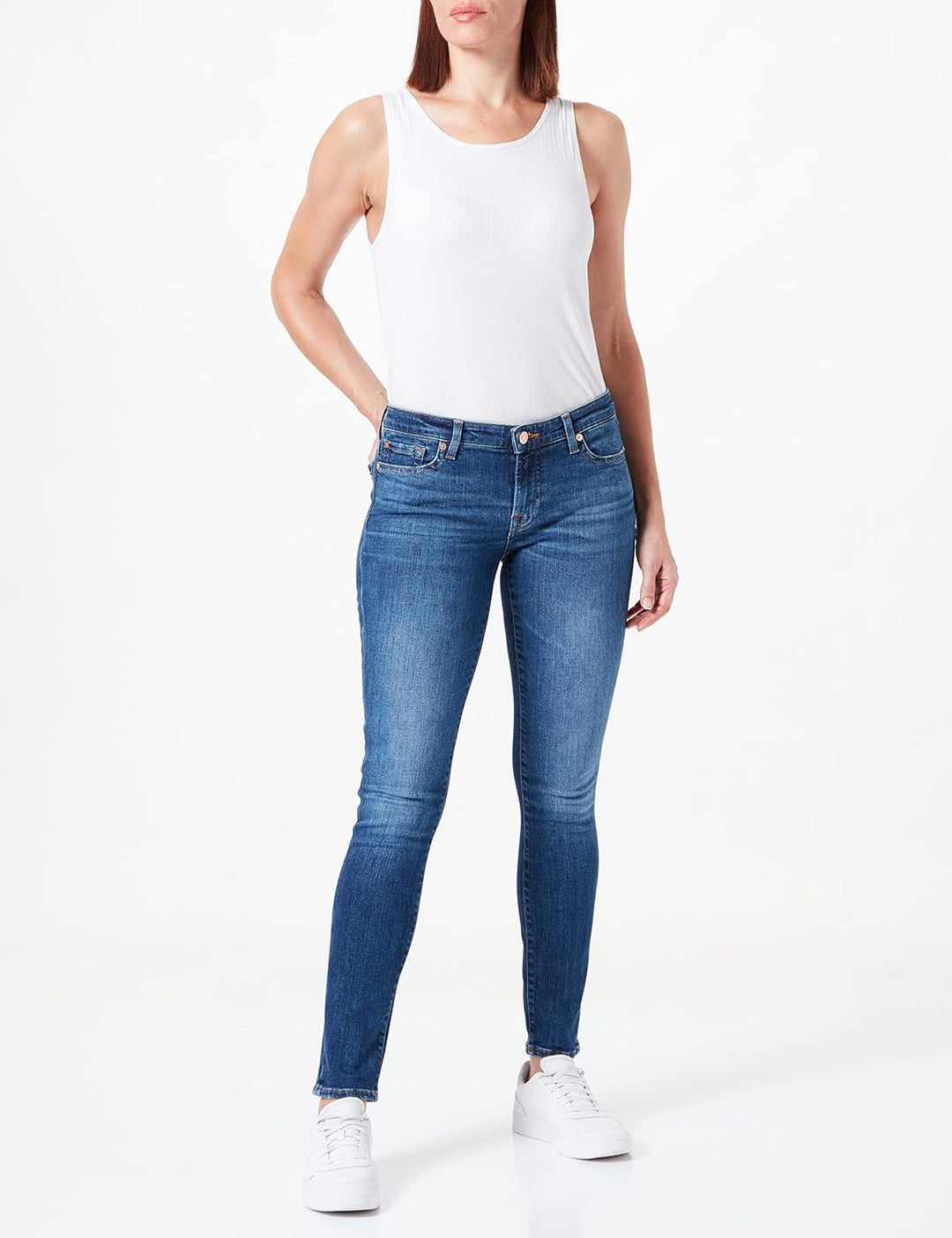 7 For All Mankind Damen Pyper Slim Illusion Jeans 26W / 26L Dark Blue, 26W / 26L Dark Blue