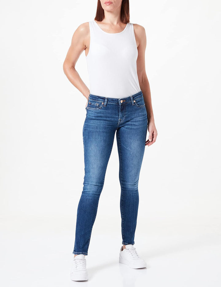 7 For All Mankind Damen Pyper Slim Illusion Jeans 26W / 26L Dark Blue, 26W / 26L Dark Blue