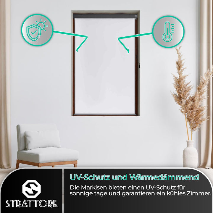 Strattore Ausziehbare Senkrechtmarkise Vertikalmarkise 160 x 250 cm - Markise mit Kurbel für Terrass