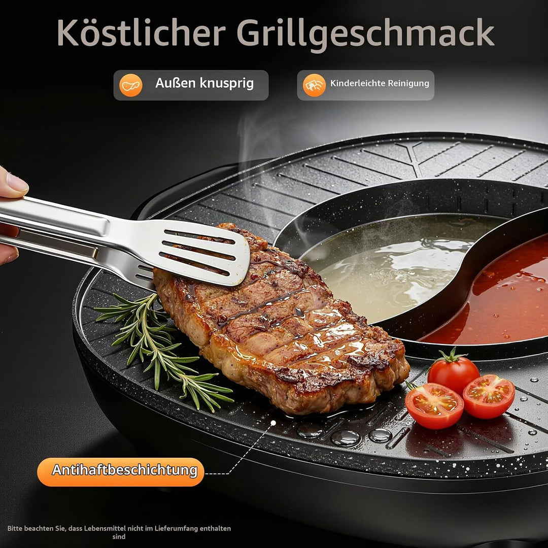 2 in 1 Hot Pot Küche Multifunktions BBQ Elektro Hotpot Ofen Rauchfreie Grillpfanne Grillmaschine Ele