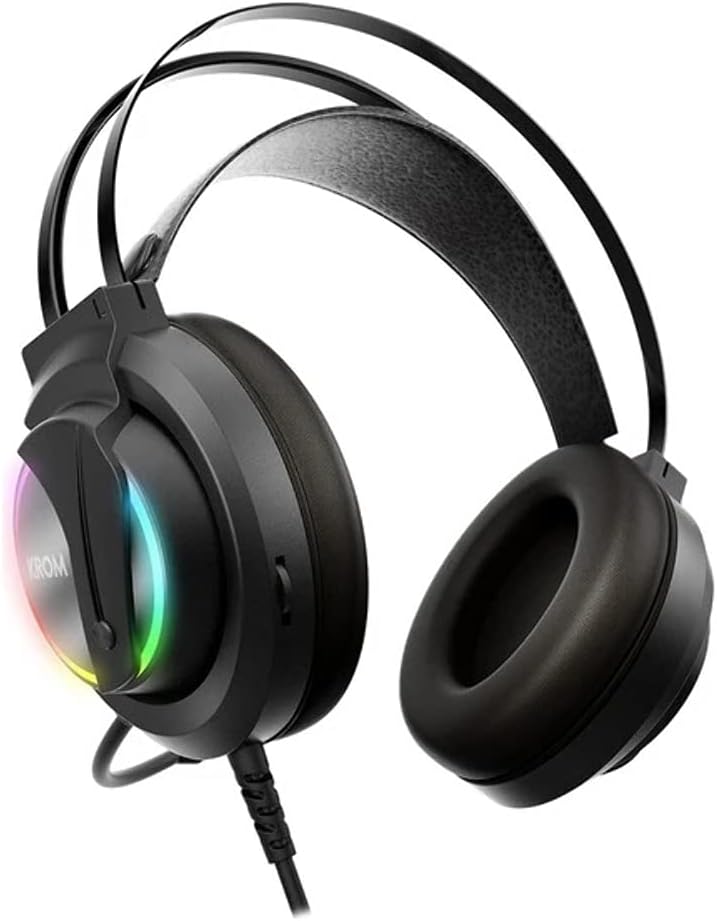 KROM KAPPA - Gaming Headset mit Mikrofon, Stereo Sound RGB LED Regenbogen, 50mm Lautsprecher, verste