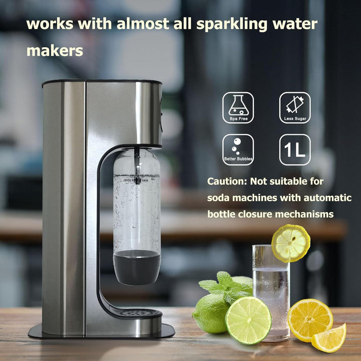 Gekufa Sodastreamm Flaschen, 1L Soda Maker Flaschen 3 Stück, Soda Streaming Flaschen BPA-frei, Ersat