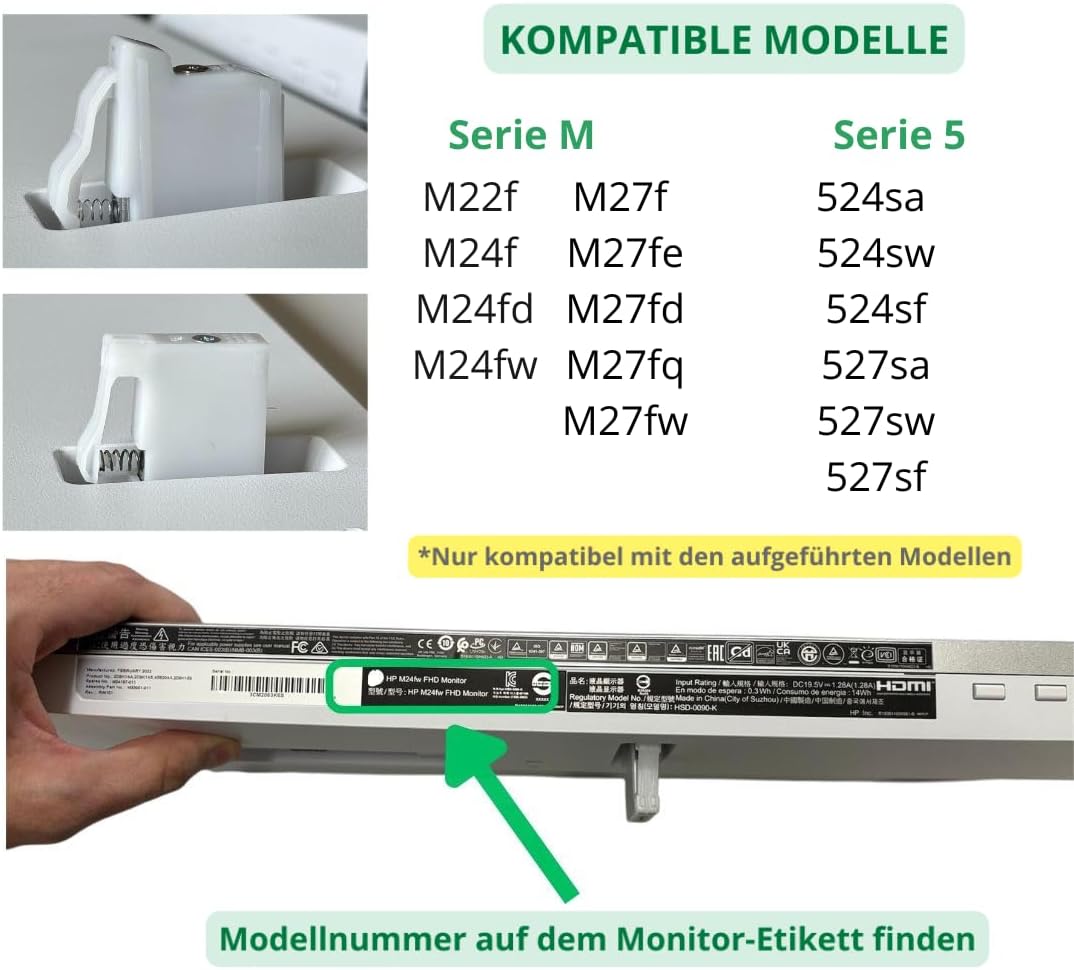 VESA-Adapter kompatibel mit HP-Monitoren: M22f, M24f, M24fd, M24fw, M24fwa, M27f, M27fe, M27fd, M27f