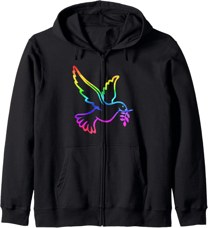 Friedenstaube in Regenbogenfarben Kapuzenjacke