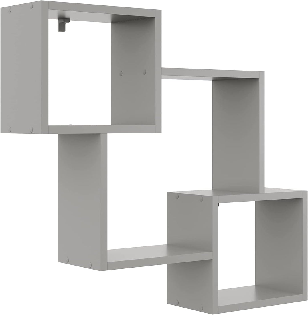 KUBUTKU Dekorativ Wandregal mit 3 Böden 78x71x18 Design Skandinavischer Modern für Wohnzimmer Küche