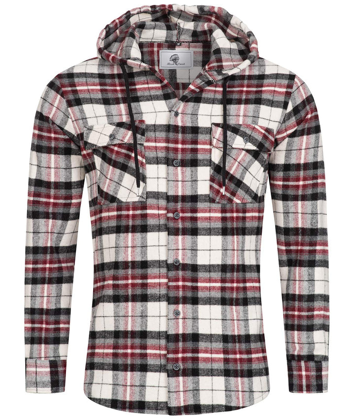 Rock Creek Herren Hemd Kariert Kapuzenhemd M65 3XL Weiss - H257, 3XL Weiss - H257