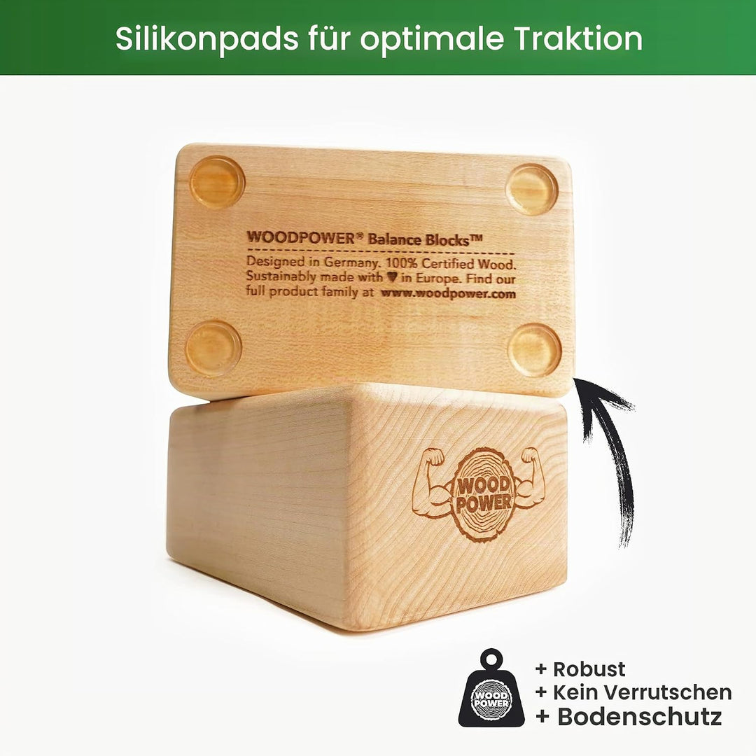 WOODPOWER BalanceBlocks - I Handstand-Klötze &amp; Yoga Block in einem - unterstütze Deine Handgelenke b