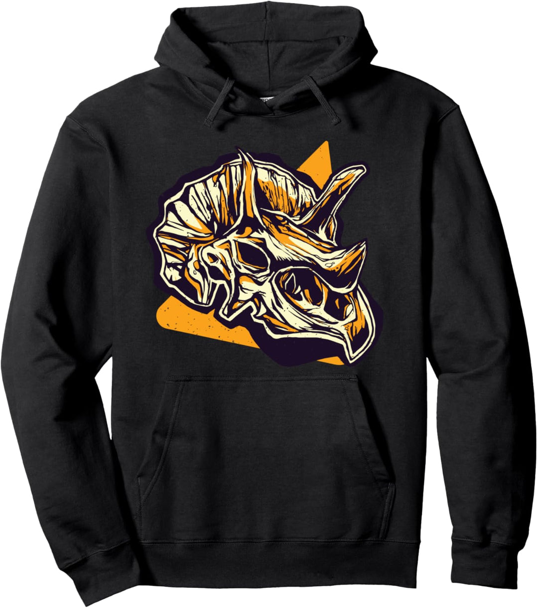 Triceratops Schädel Illustration l Cooles Dinosaurier Fossil Pullover Hoodie