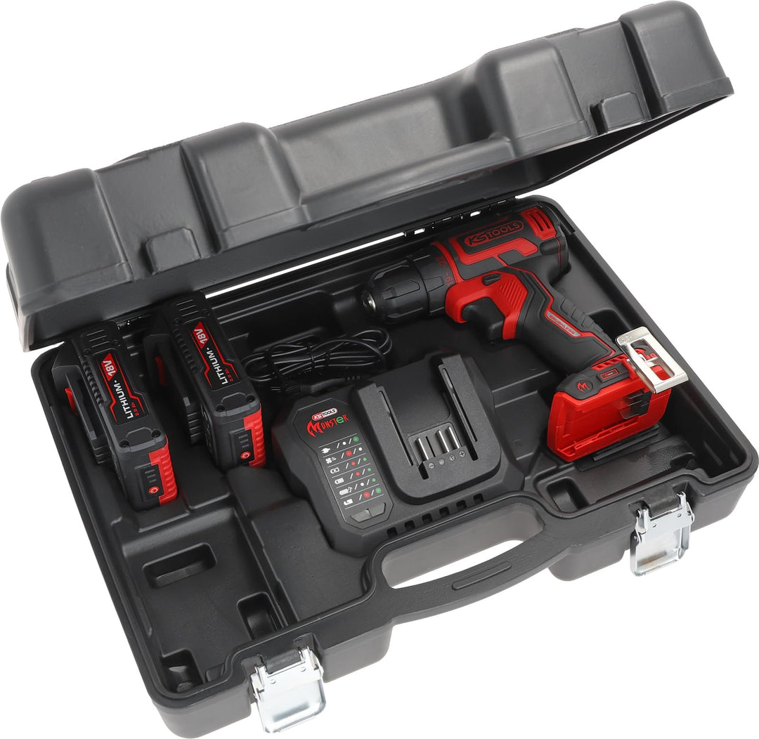 KS Tools 515.6400 eMONSTER Brushless-Akku-Bohr-Schrauber-Satz, 4-tlg