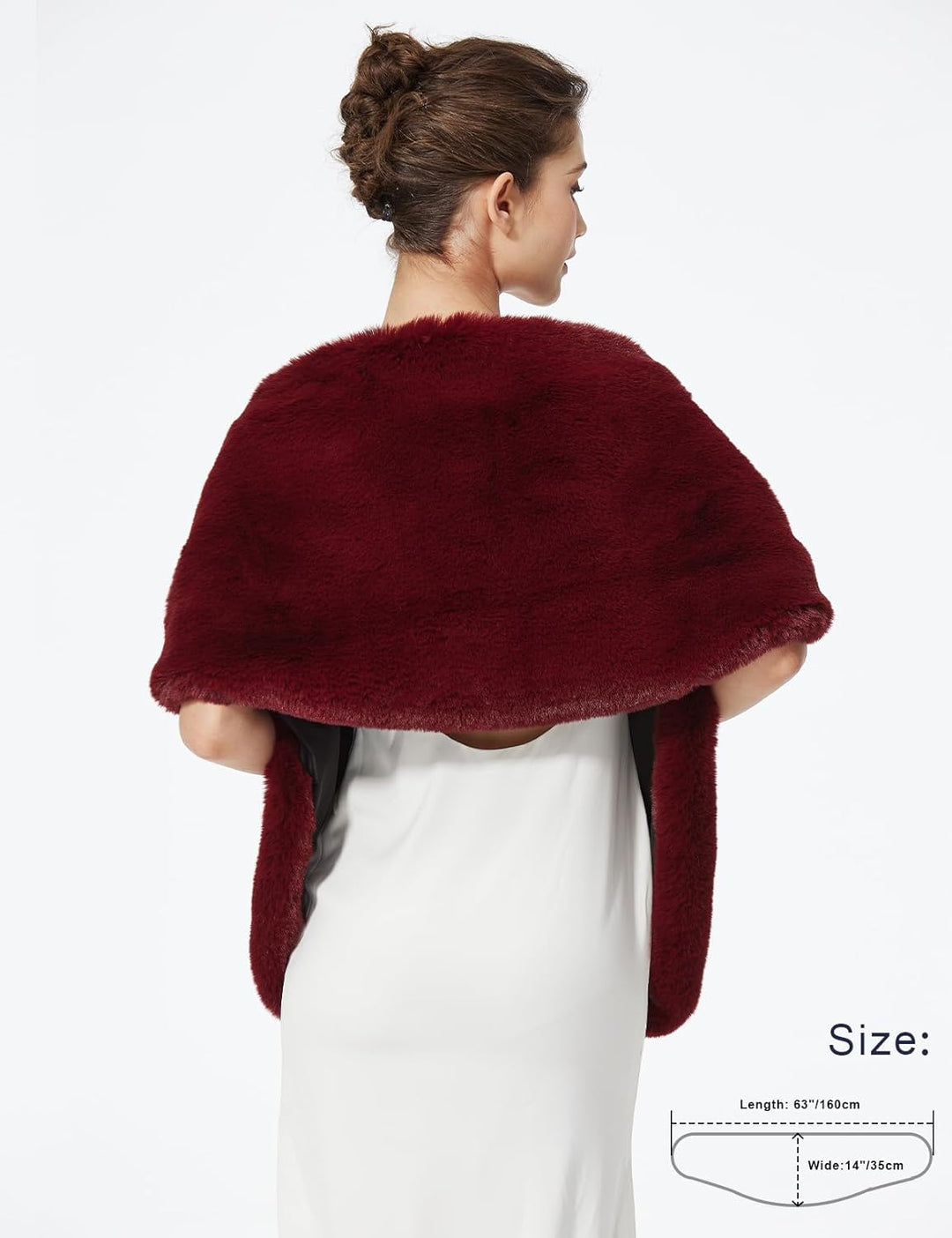 BEAUTELICATE Kunstpelz Schal Stola Damen Warm Brautjacke Brautschal Brautstola Pelz für Braut Hochze