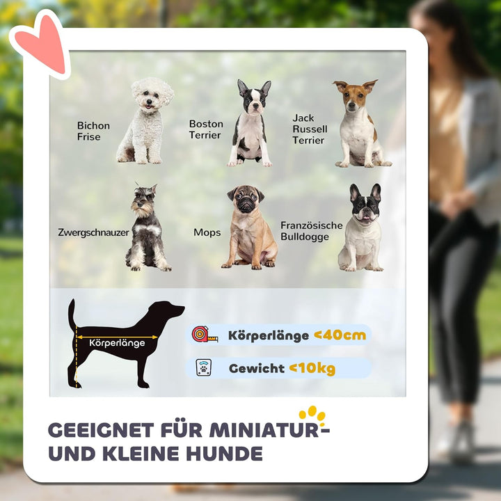 PawHut 2 in 1 Hundewagen Hundebuggy klappbar für Hunde &amp; Katzen bis 10 kg Katzenbuggy mit Kissen Net