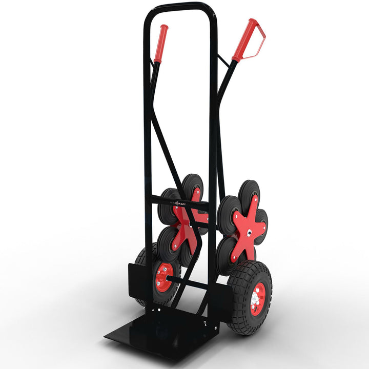 Sackkarre Treppenkarre bis 200 kg Treppensackkarre Transportkarre Treppensteiger - 12 Räder in Schwa