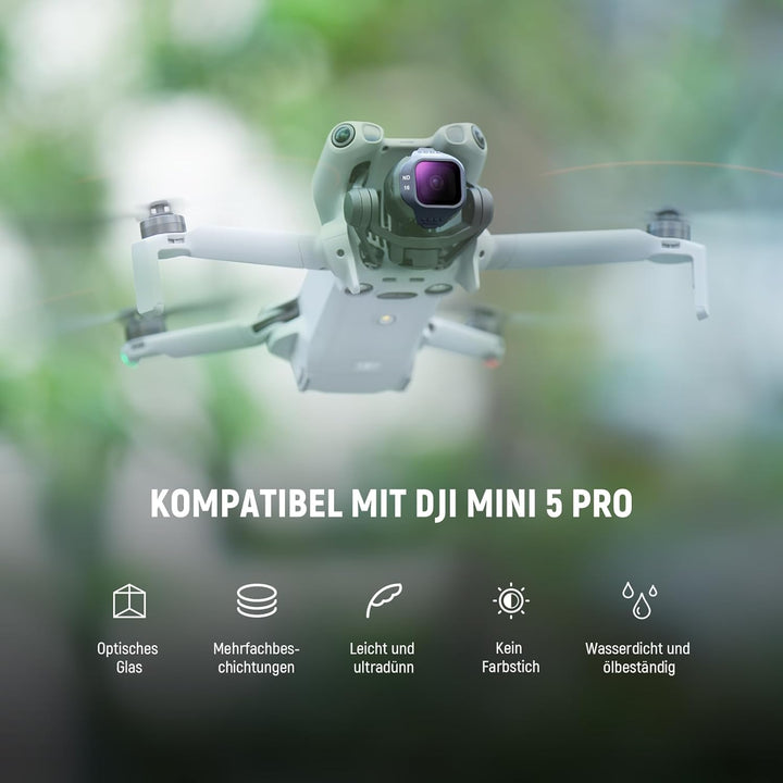 NEEWER ND Filter Set kompatibel mit DJI Mini 5 Pro Drone (ND8+ND16+ND32+ND64), 4er Pack, Snap On, Gr