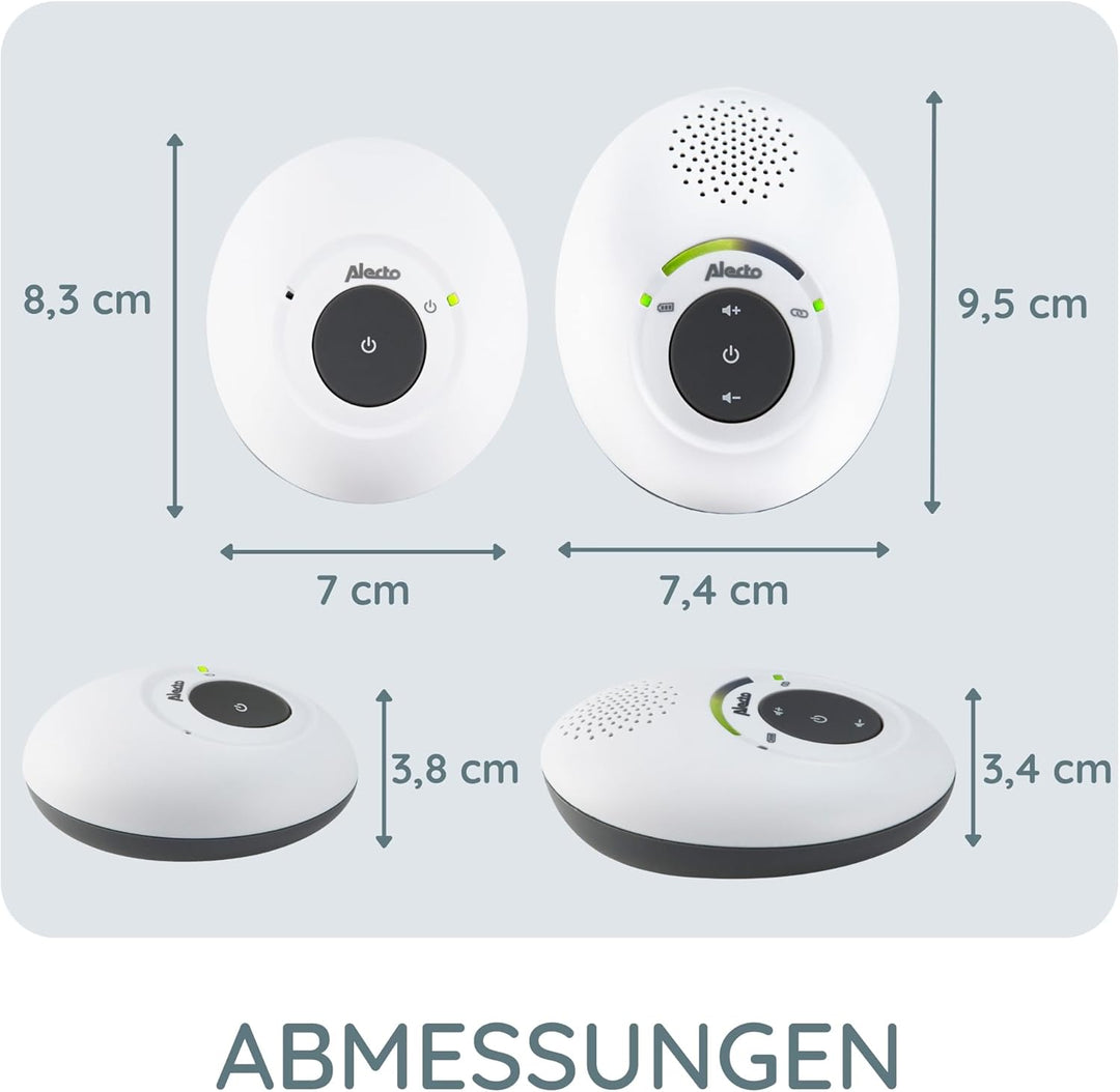 Alecto DBX-115 DECT Babyphone - Audio Babyfon mit 300m Reichweite - Baby Monitor Full ECO - Inklusiv
