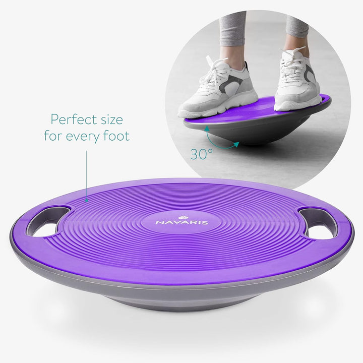 Navaris Balance Board mit Griff - Therapie Kreisel Wackelbrett - Fitness Reha Balance Kraft Training