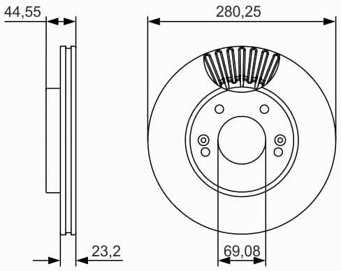 Bosch BD1699 Bremsscheiben - Vorderachse - ECE-R90 Zertifizierung - zwei Bremsscheiben pro Set