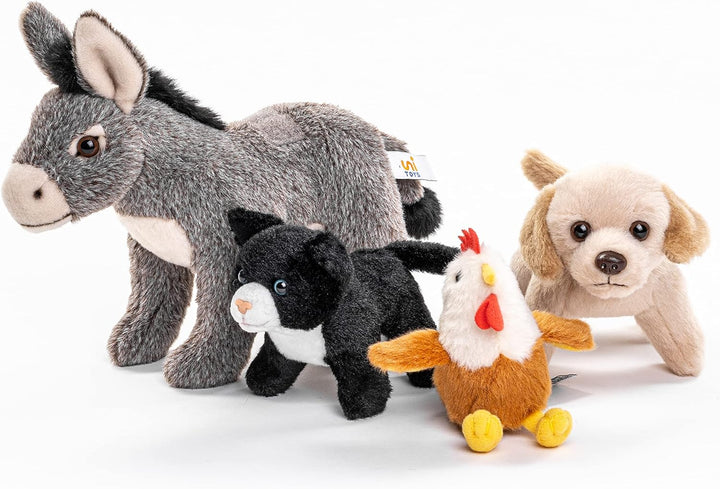 Uni-Toys - Bremer Stadtmusikanten - 32 cm (Höhe) - Plüsch-Fabeltier, Märchen-Figur - Plüschtier, Kus