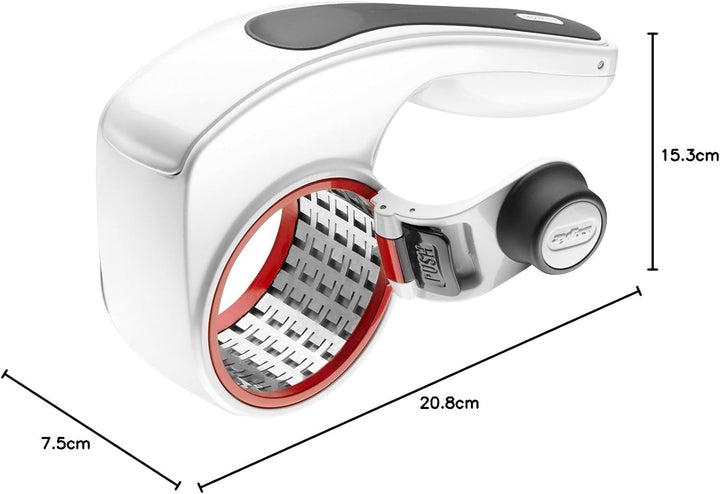 Zyliss E900011 Alles Käse Käsereibe, Kunststoff/Edelstahl, Weiss/Grau, Käse-Trommelreibe Hobel und R