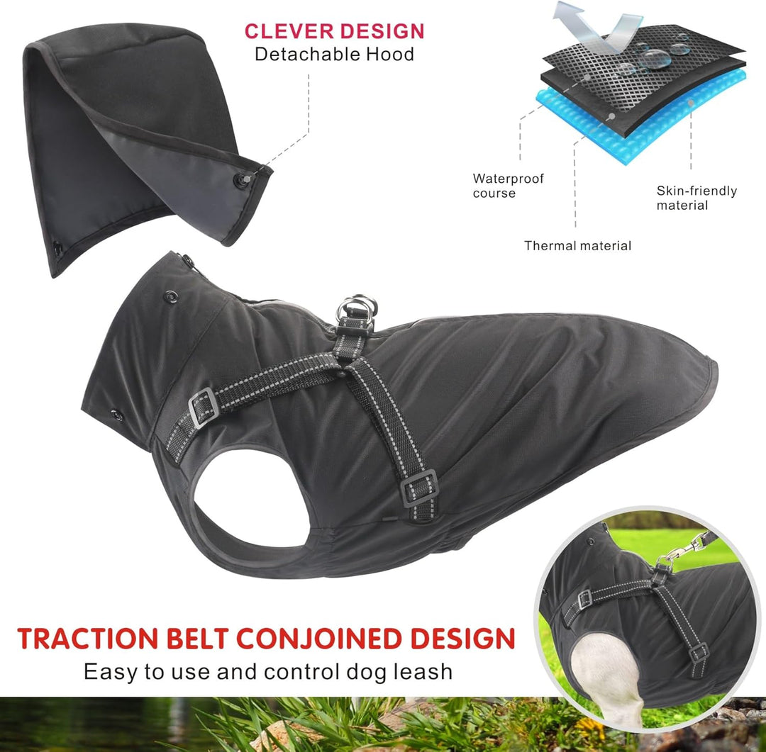 Mosucoirl Hunde Regenmantel Wasserdichter Hunde Kapuzenpullover Reflektierender Hunde Regenmantel mi