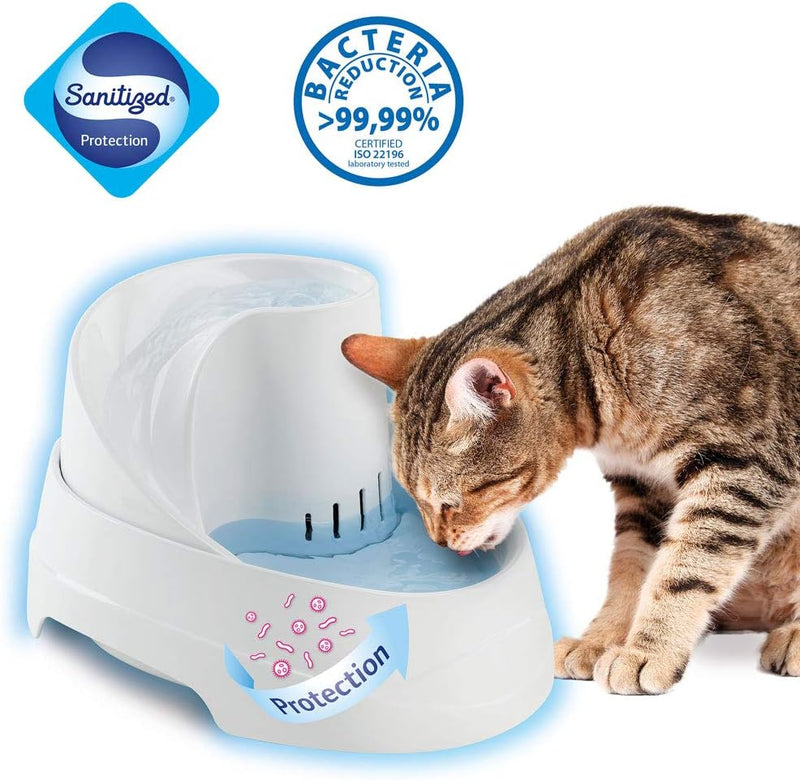 Ferplast 71300011W1 Vega Trinkbrunnen für Katzen und kleine Hunde, mit anhaltendem, antibakteriellen