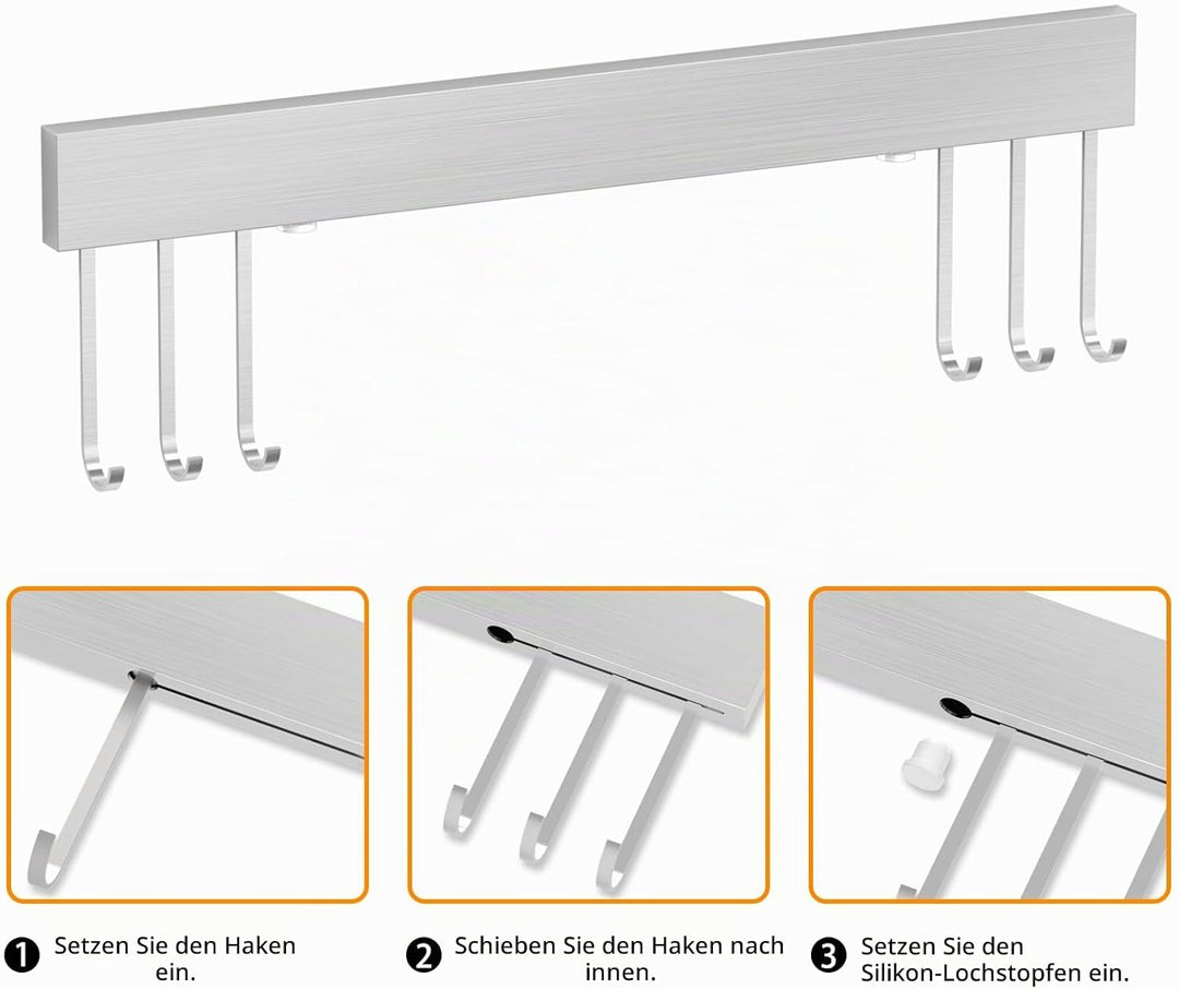 SMART&amp;COOL Magnetleiste Messer mit 6 Haken, 40CM Messerhalter Magnetisch, Magnet Messerhalter aus Ed