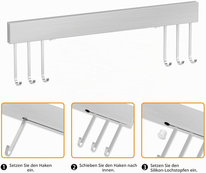 SMART&amp;COOL Magnetleiste Messer mit 6 Haken, 40CM Messerhalter Magnetisch, Magnet Messerhalter aus Ed