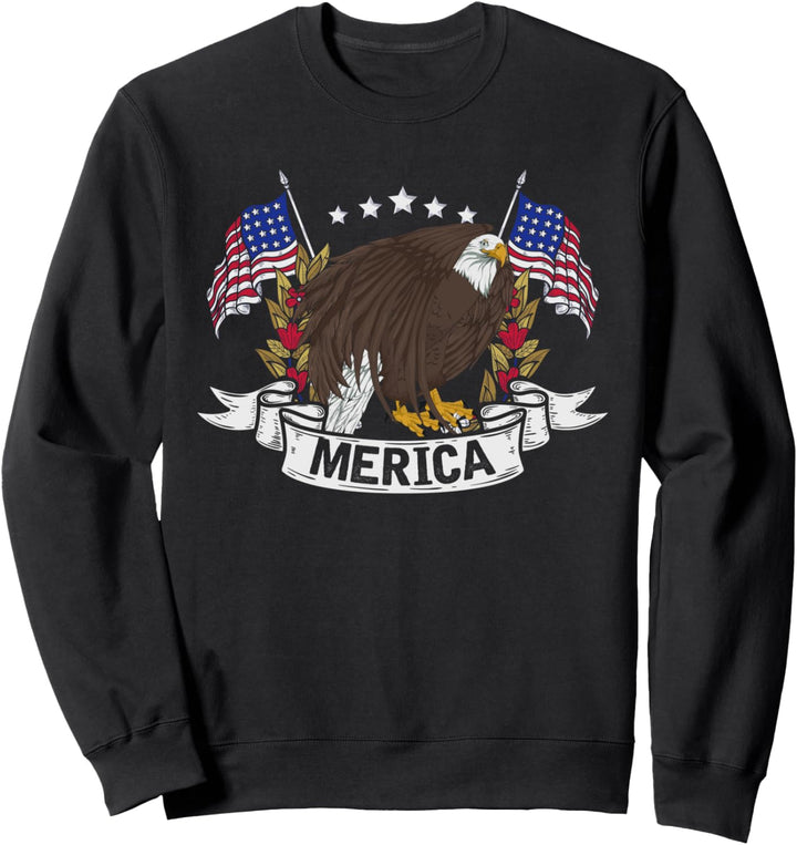 Proud American Bald Eagle Freedom Merica US Flagge Pride Eagle Sweatshirt