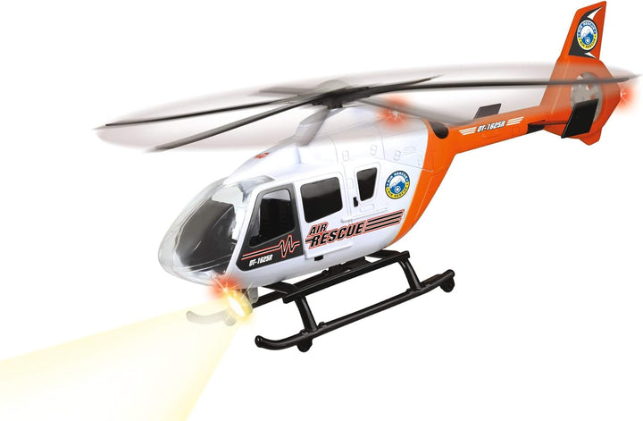 Dickie Toys Rettungshelikopter mit Licht & Sound, drehender Rotor, Seilwinde, 64 cm