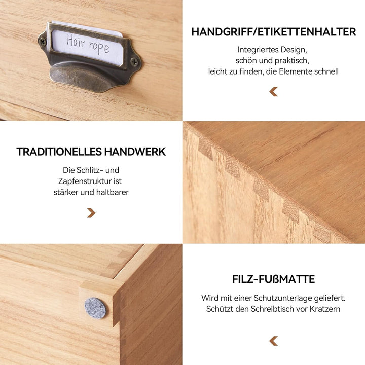 KIRIGEN Schreibtisch Schublade Schrank Storage Organizer 6 Schubladen Mini Chest mit Lable Holder Gr