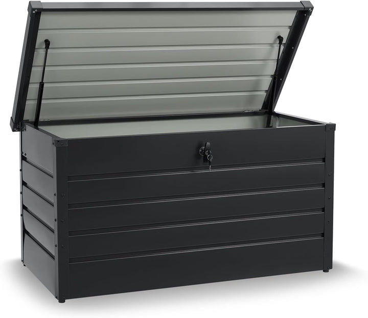 Juskys Metall Aufbewahrungsbox Limani 380 Liter - Outdoor Box - wasserdicht, abschliessbar - Gartenb