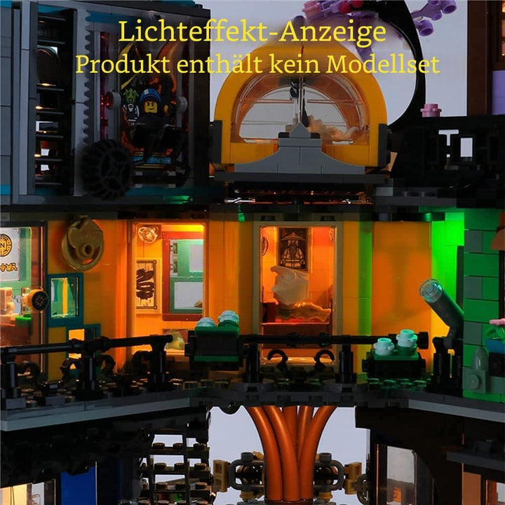 GEAMENT LED-Licht-Set für Ninjago City Gardens (Gärten) Bausteine Modell Kompatibel mit Lego 71741 (