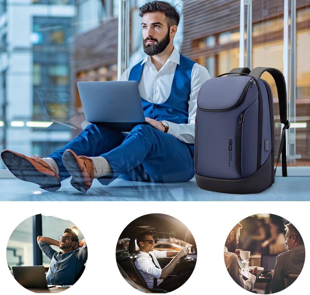 BANGE Business-Smart-Rucksack, wasserdicht, 39,6 cm (15,6 Zoll), Laptop-Rucksack mit USB-Ladeanschlu