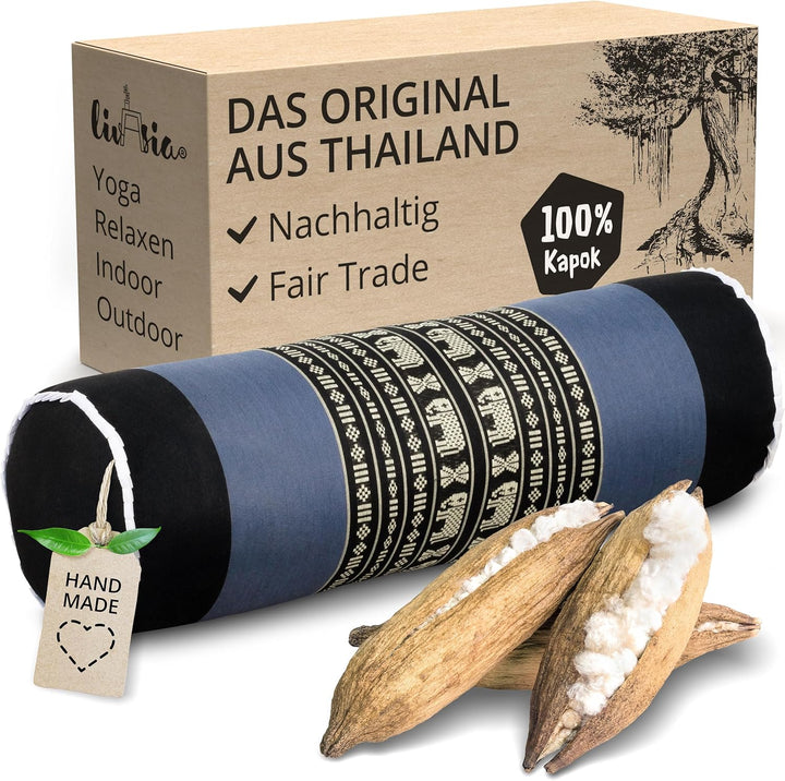 livasia Nackenrolle extralang Nackenstützkissen - Ø 17x56cm - Nackenkissen, Sofakissen Muster, Beinl