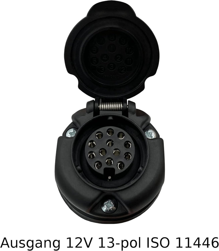 SAMETRUCK Spannungswandler Adapter 15pol 24V auf 12V 13pol Anhänger Spannungsreduzierer