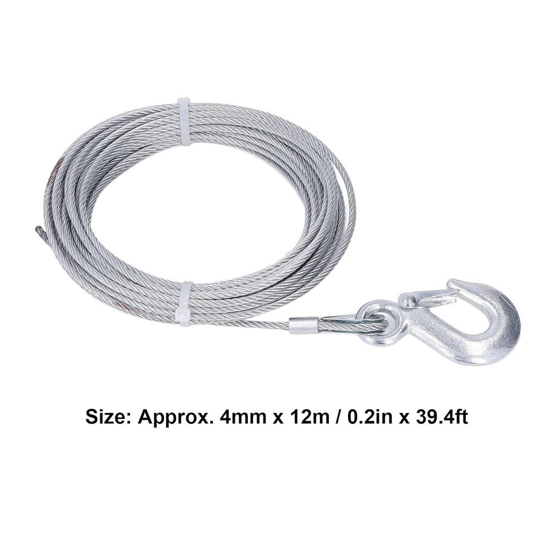 Aramox Windendrahtseil, 4 Mm X 12 M Kabel 2000 LBS Stärke Edelstahl Verzinkt Ersatz