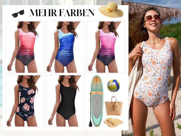 Durio Badeanzug Damen Sport Sportbadeanzüge für Damen Badeanzüge für Damen Sexy Schwimmanzug Bademod