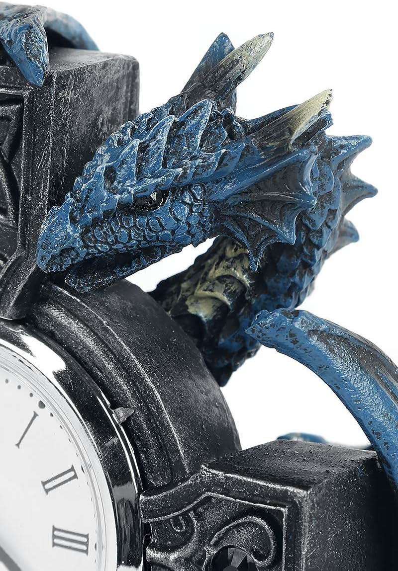 Nemesis Now B3602J7 Draco Uhr Anne Stokes 17,8 cm, Harz, Blau, Einheitsgrösse