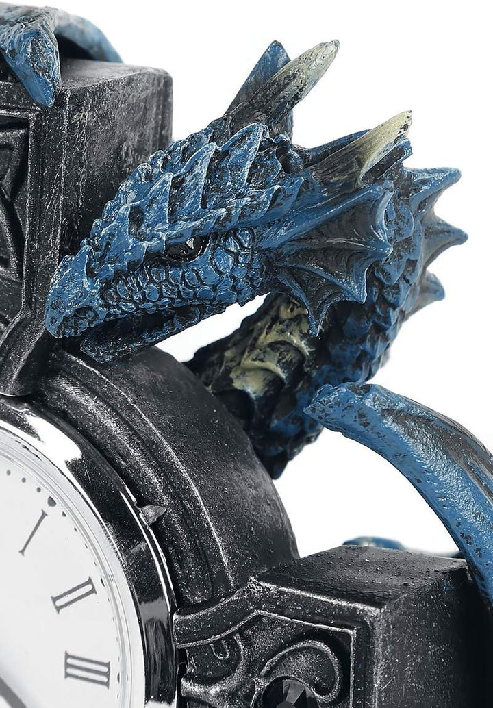 Nemesis Now B3602J7 Draco Uhr Anne Stokes 17,8 cm, Harz, Blau, Einheitsgrösse