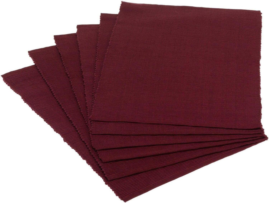 DII Basic Everyday Gerippte Tischset 100% Baumwolle Platzset 13x19 BlackBerry, 6-teilig Brombeere, B