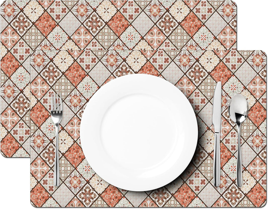 KitchenYeah© Platzsets Abwaschbar 6-Teilig 45x30 cm Tischsets Platzdeckchen rutschfeste Platzset Unt